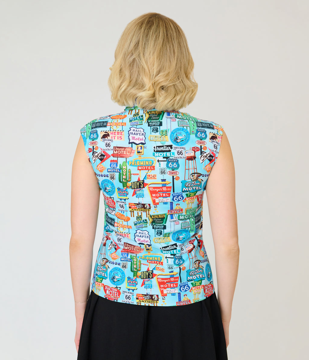Retrolicious Retro Signs Cotton Bow Blouse