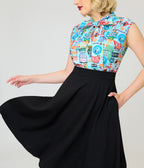 Retrolicious Black Nova Swing Skirt
