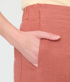 Rust 1950s High-Waisted Wide Leg Trousers