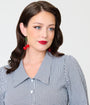 Black & White Gingham 1940s Collared Blouse