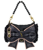 Universal Monsters Black Frankie & Bride Coquette Bow Baguette Handbag