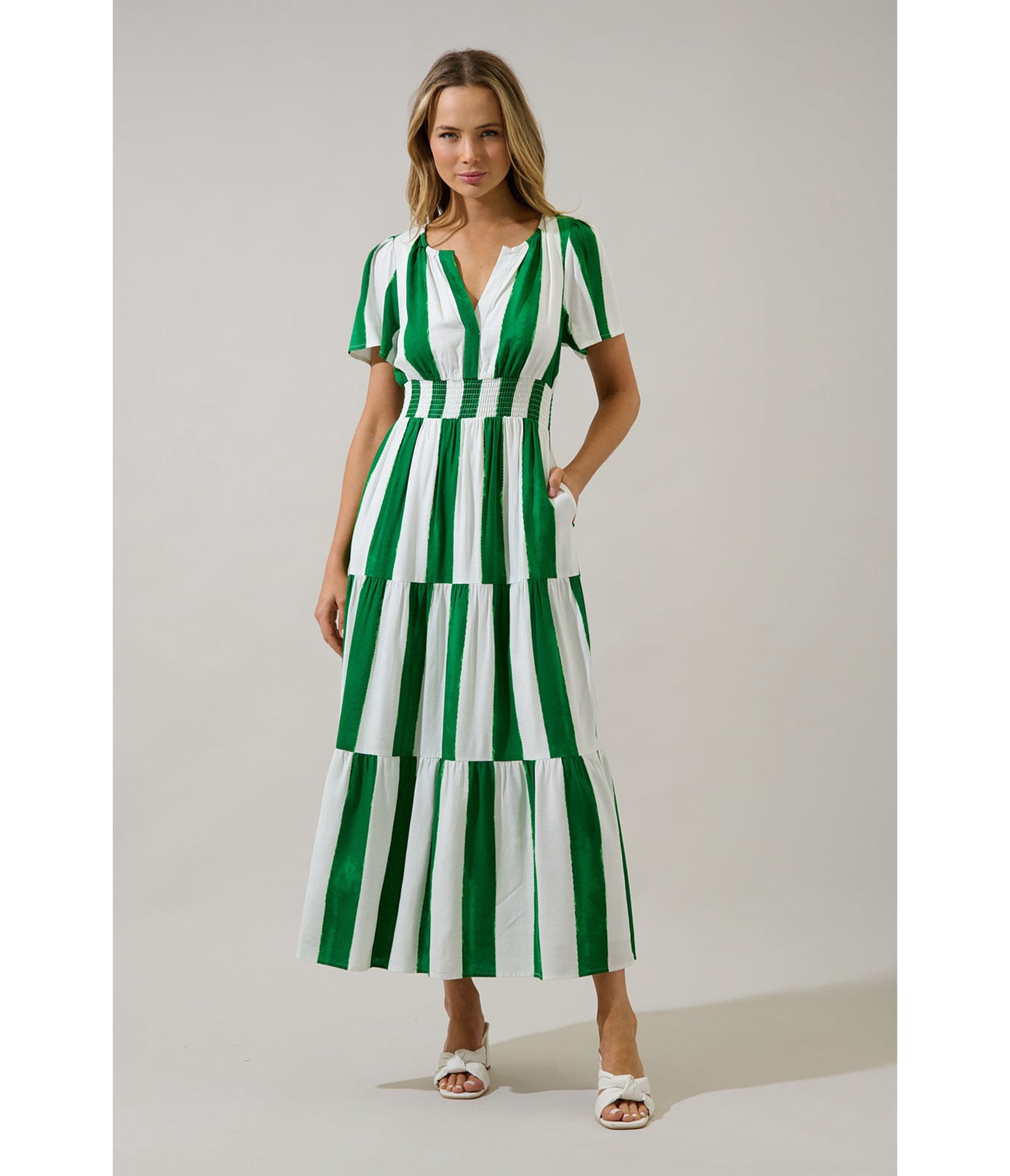 Green Pilmar Stripe Rony Maxi Dress