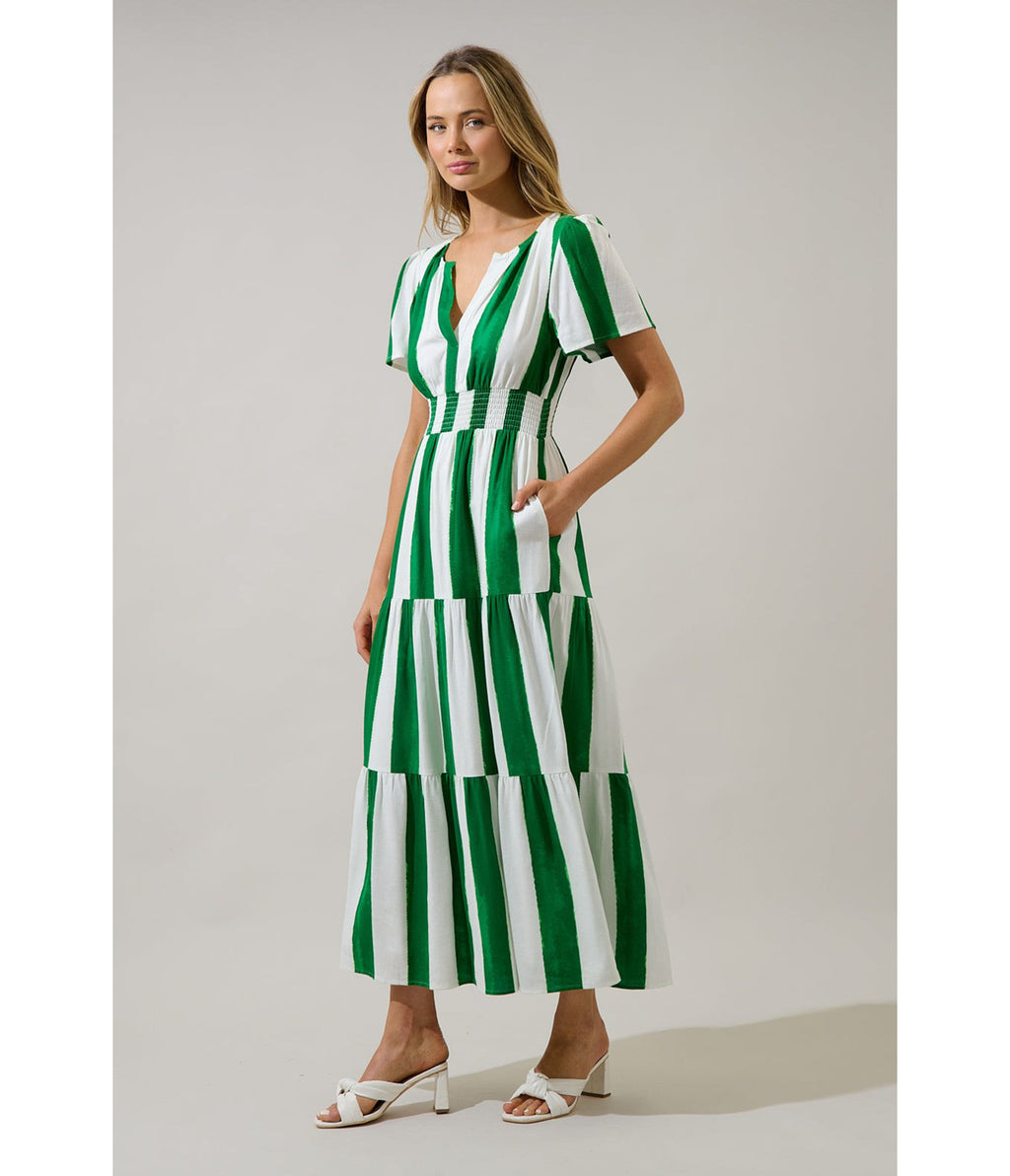 Green Pilmar Stripe Rony Maxi Dress