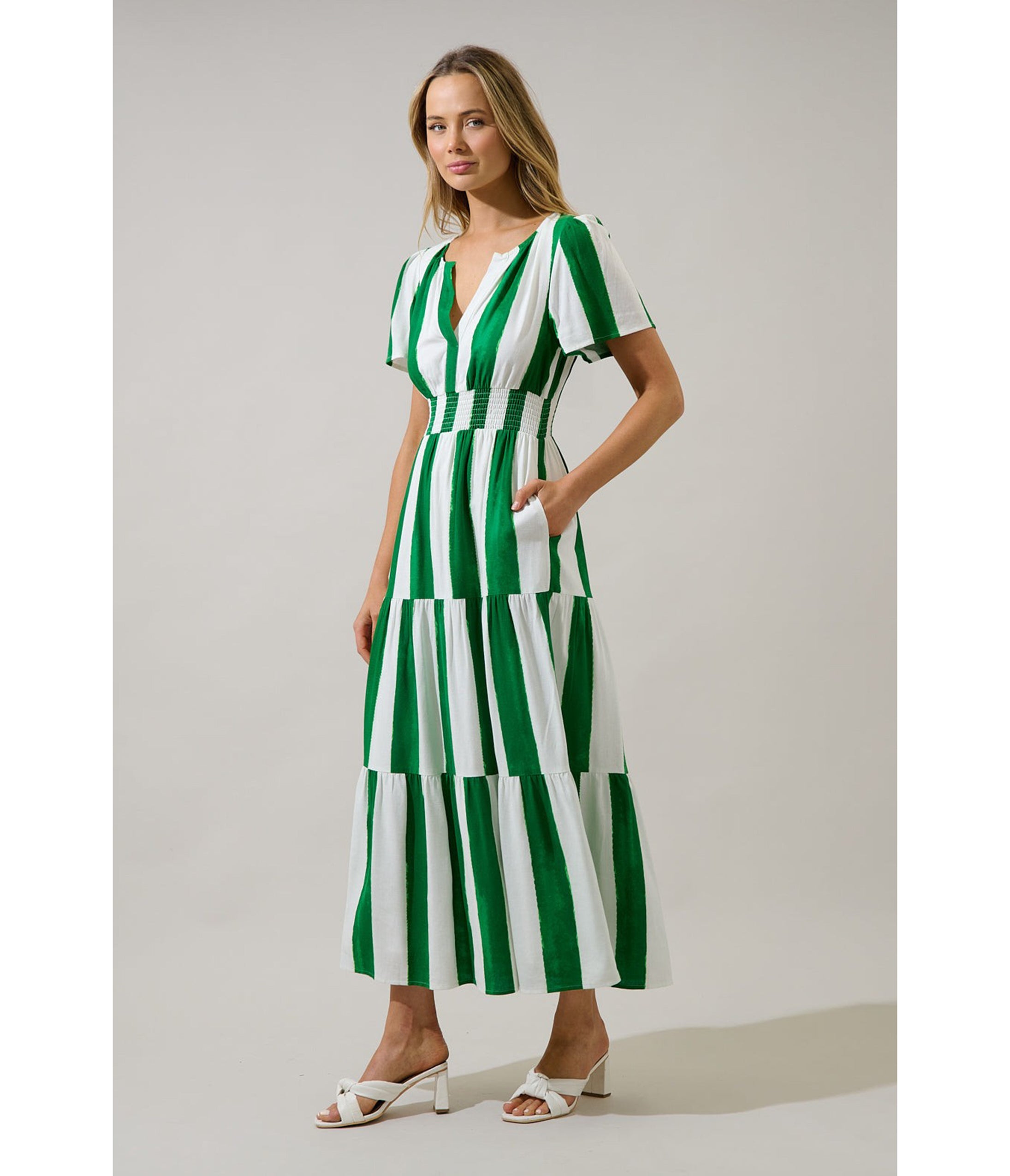 Green Pilmar Stripe Rony Maxi Dress