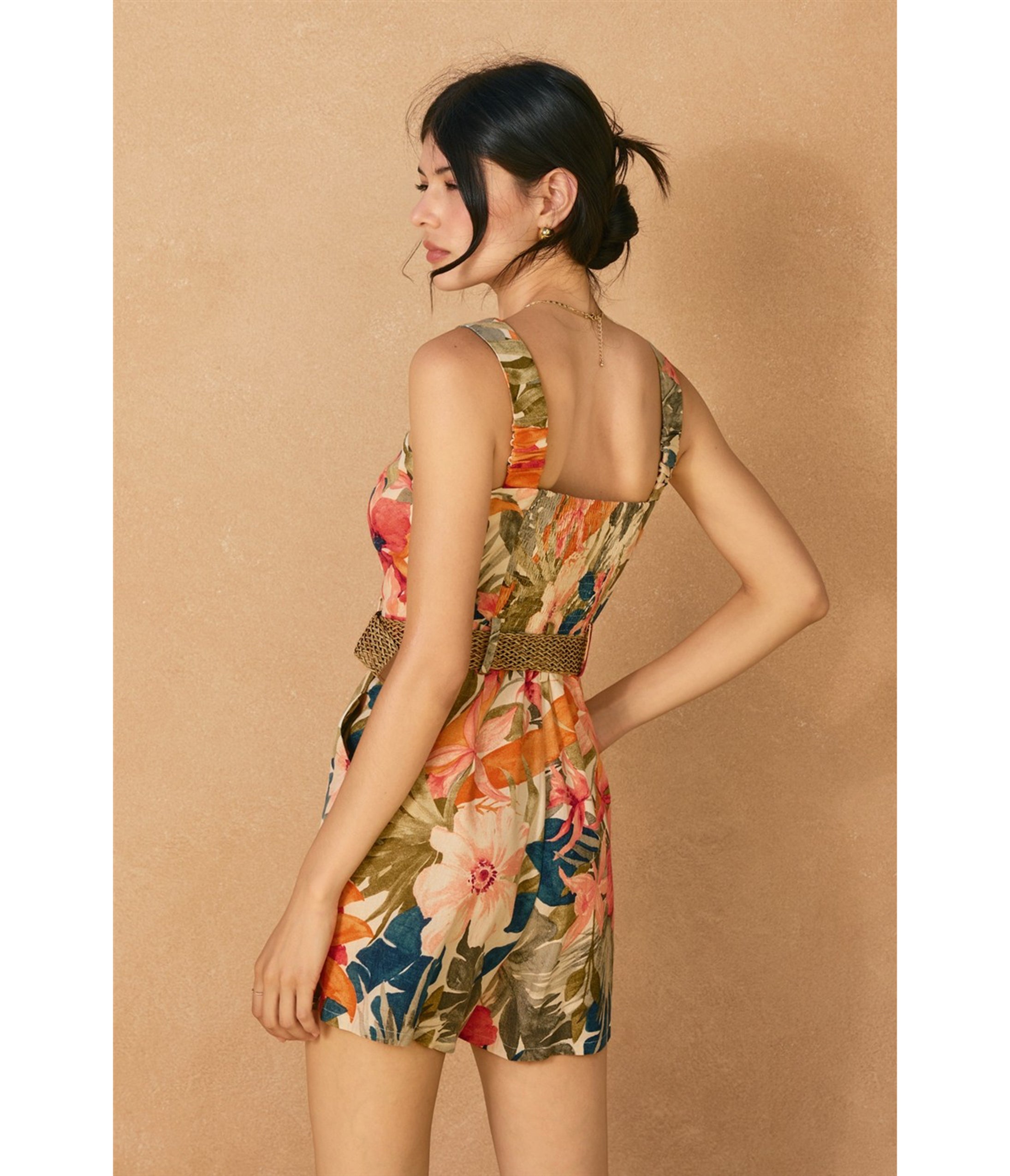 Botanic Floral Print Romper