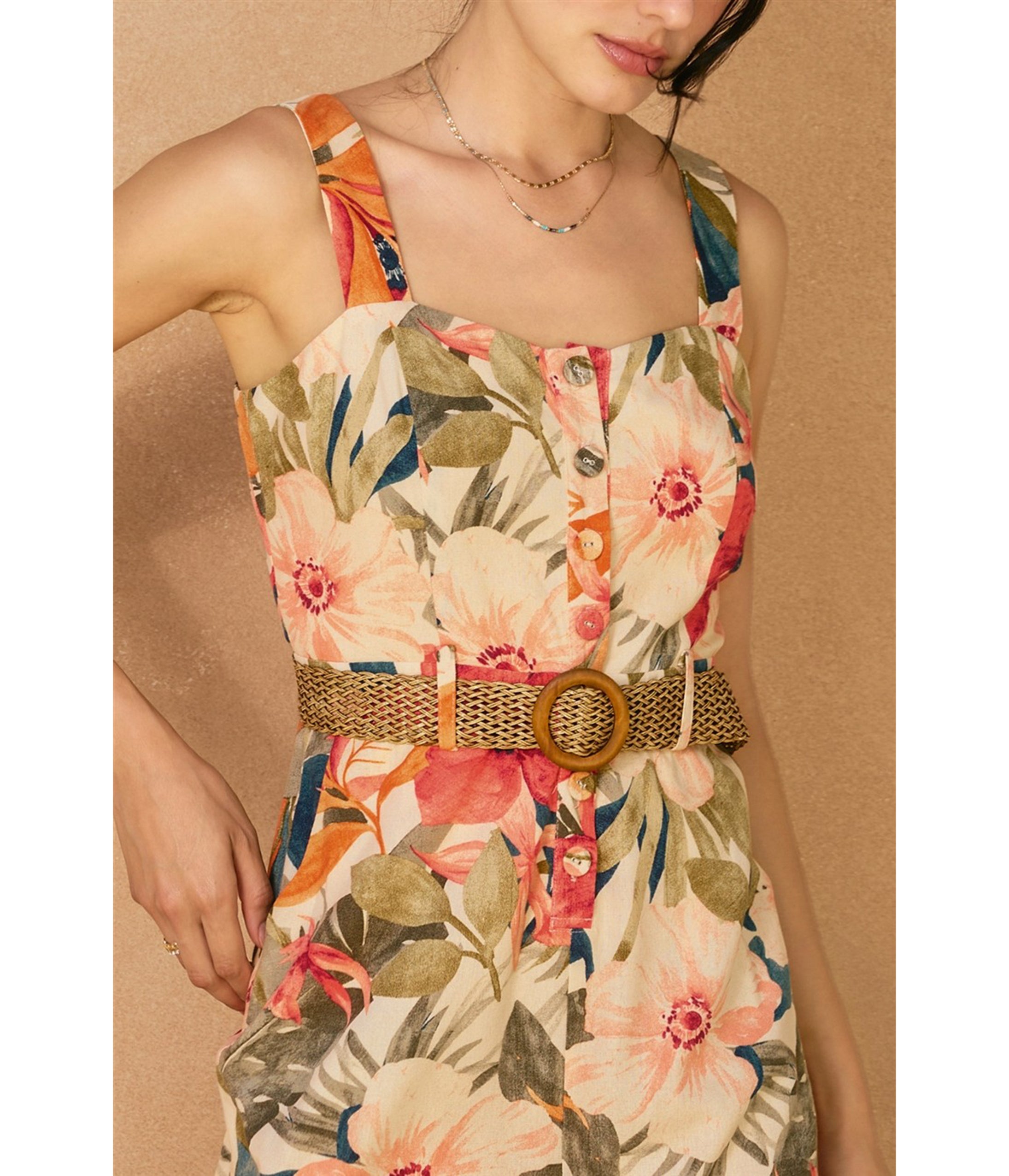 Botanic Floral Print Romper