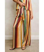 Multicolor Striped Wide Leg Pants