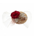 Red Jana Fascinator Headpiece