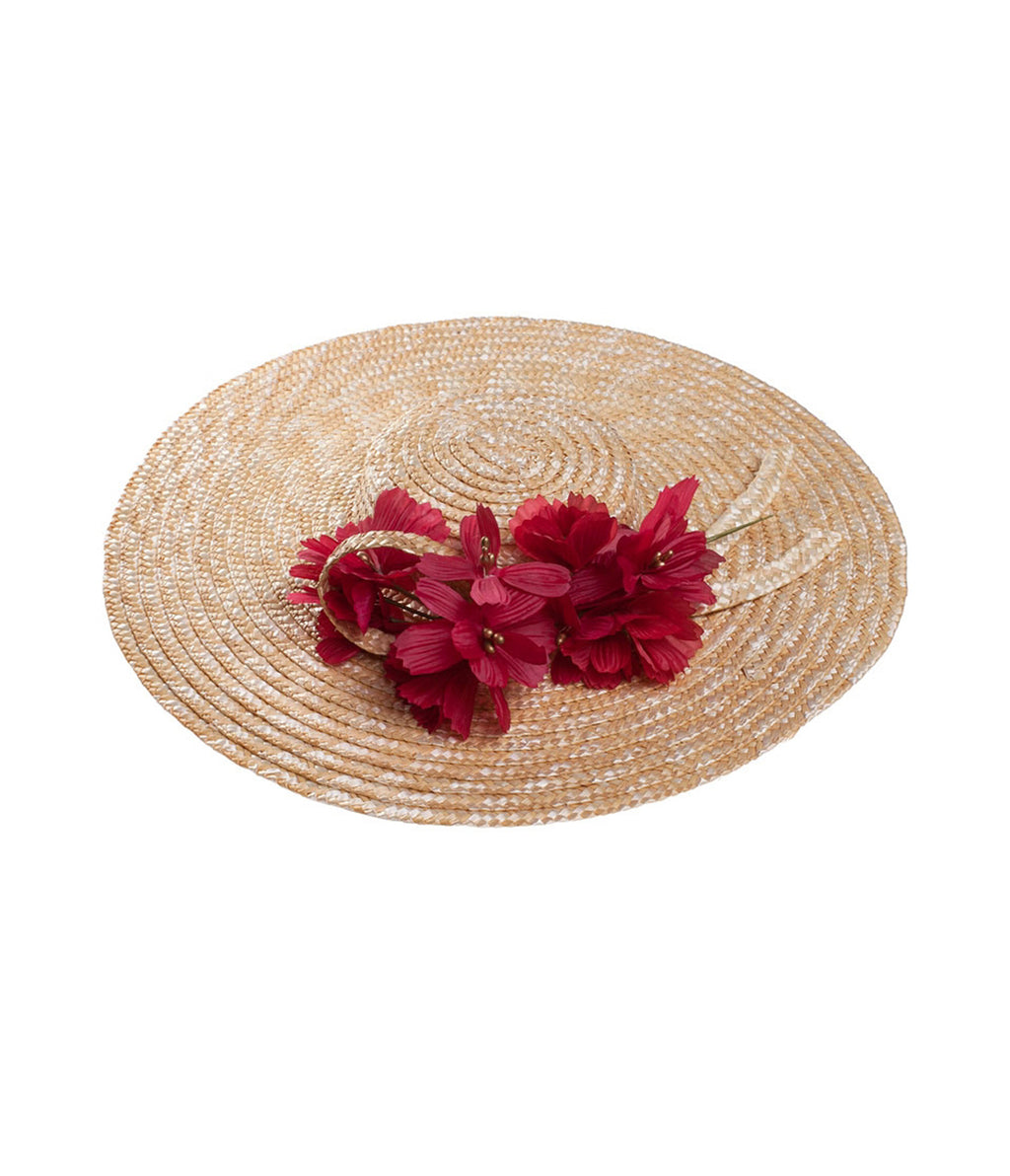 Red Flower Straw Hat