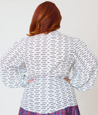 Annabelle x Unique Vintage Plus Size White Miss Me Gwen Blouse