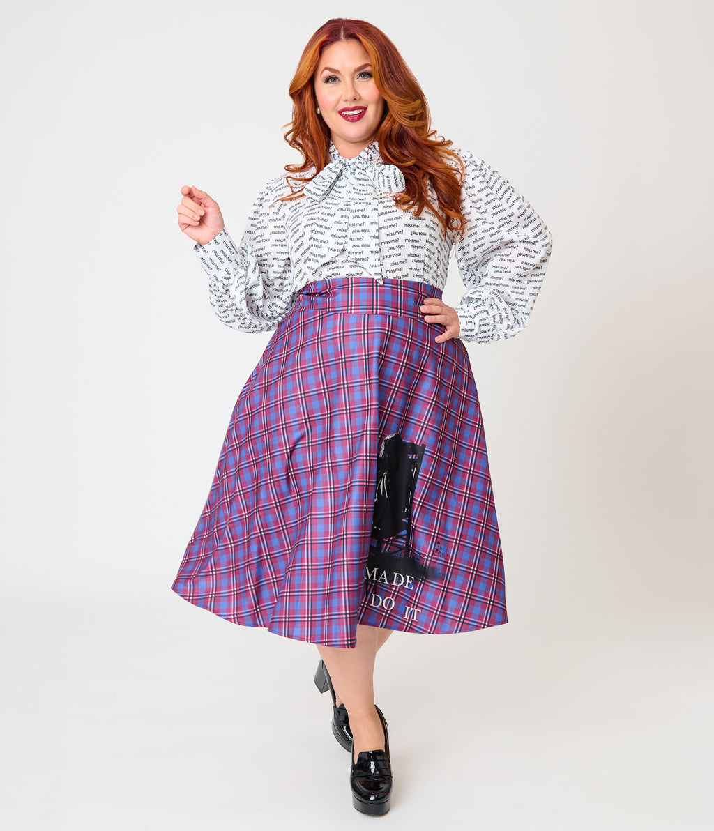 Annabelle x Unique Vintage Plus Size White Miss Me Gwen Blouse