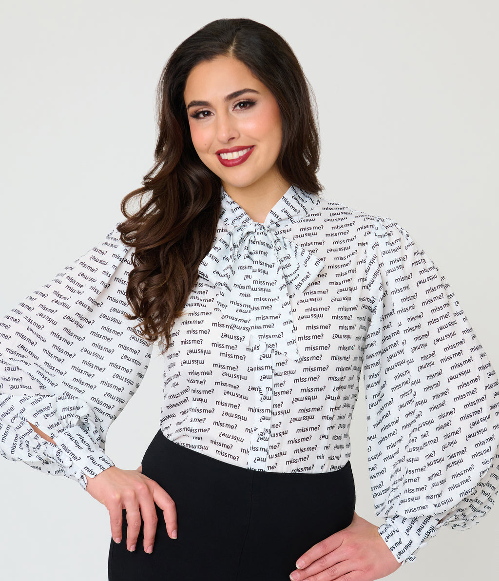 Annabelle x Unique Vintage White Miss Me Gwen Blouse