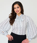 Annabelle x Unique Vintage White Miss Me Gwen Blouse