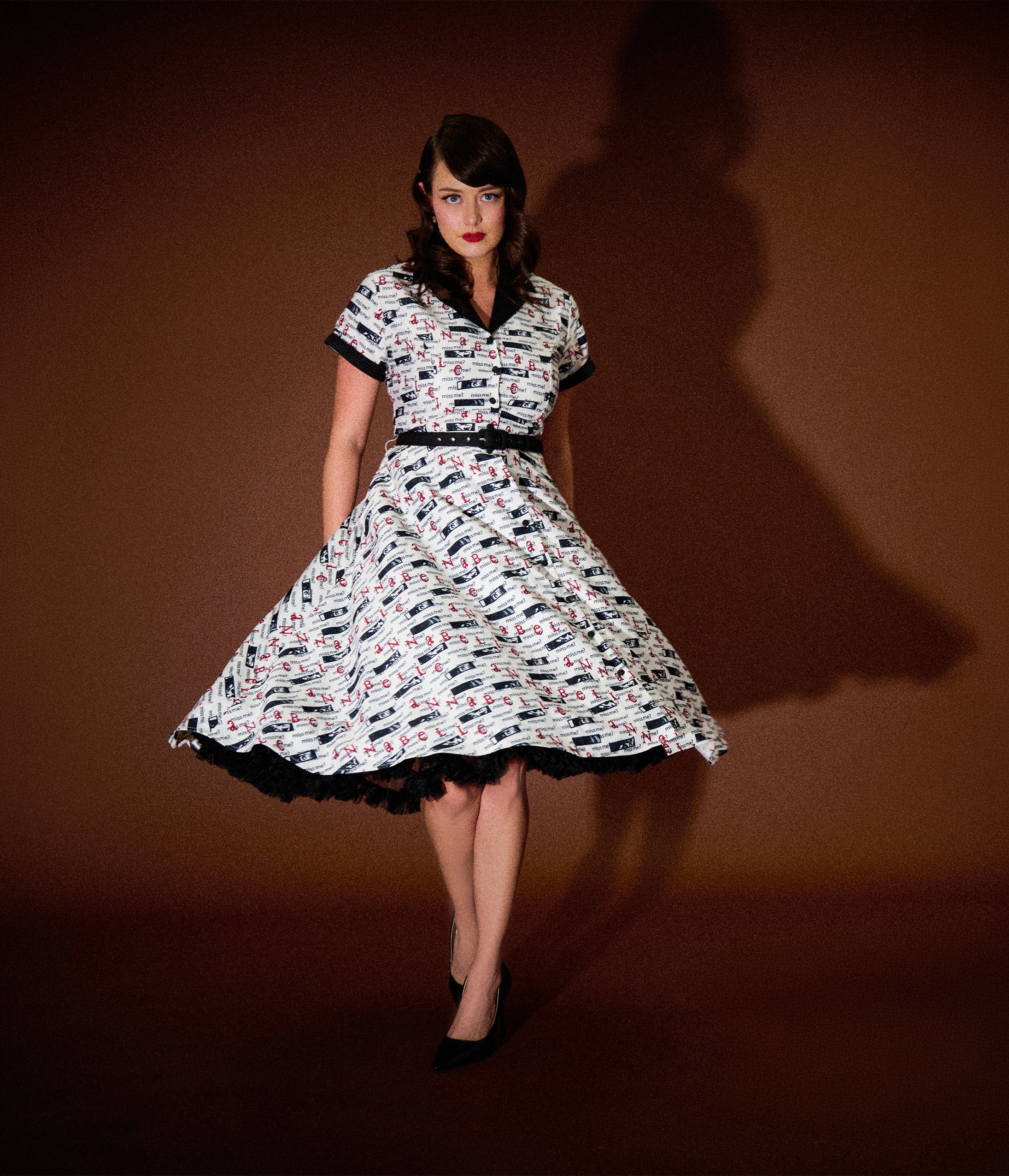 Annabelle x Unique Vintage Ivory Miss Me Alexis Swing Dress