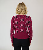 Annabelle x Unique Vintage Burgundy Annabelle Long Sleeve Sweater