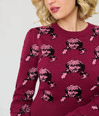 Annabelle x Unique Vintage Burgundy Annabelle Long Sleeve Sweater