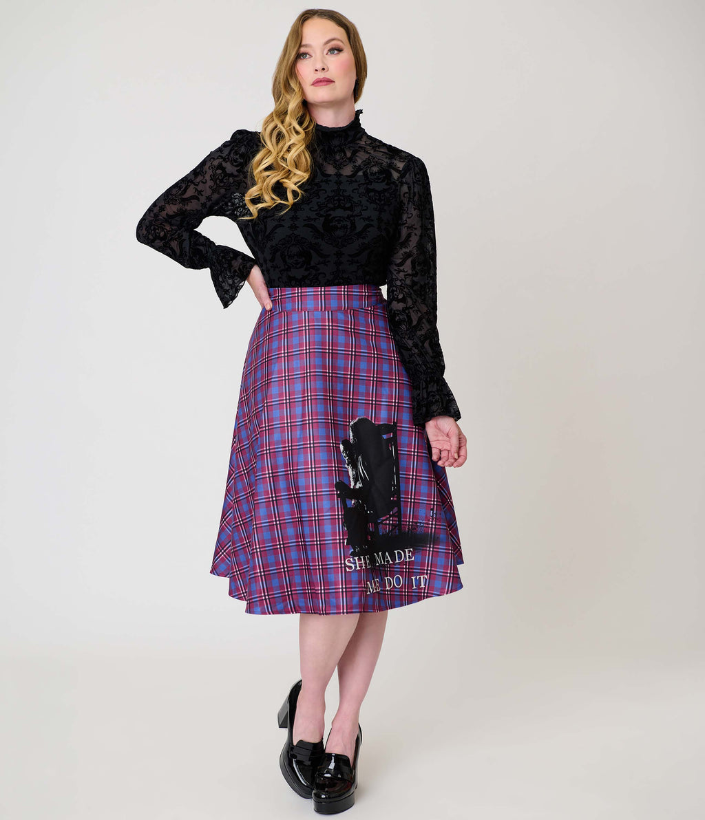 Annabelle x Unique Vintage Black Annabelle Flocked Donna Blouse