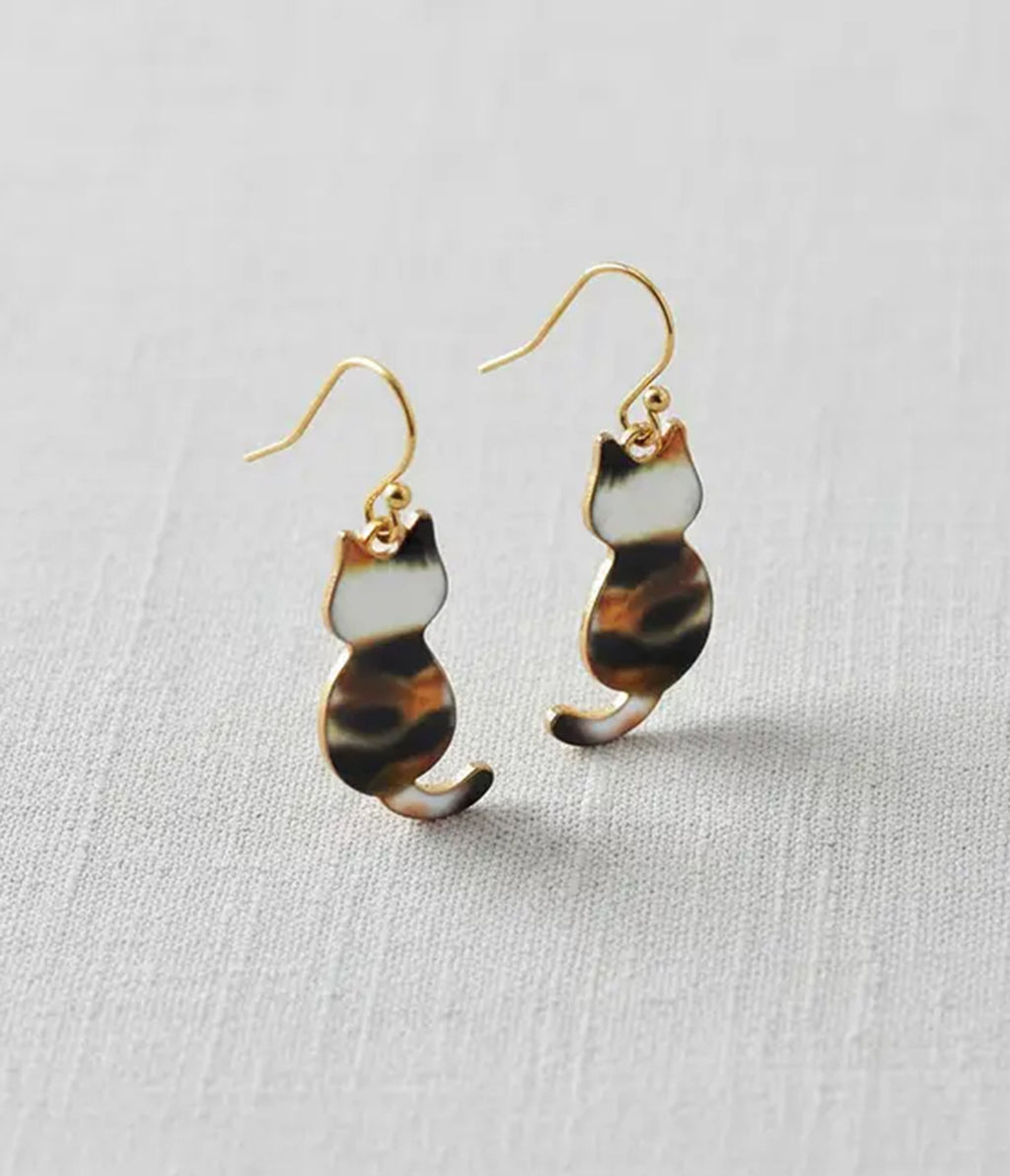Charming Cat Dangle Earrings
