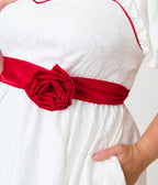 Annabelle x Unique Vintage Plus Size White Annabelle Ruffle Swing Dress
