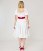Annabelle x Unique Vintage White Annabelle Ruffle Swing Dress