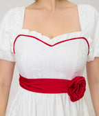 Annabelle x Unique Vintage White Annabelle Ruffle Swing Dress