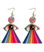 Retro Rainbow Eye Groovy Earrings