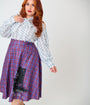 The Conjuring x Unique Vintage Plus Size Purple Plaid Vivien Swing Skirt