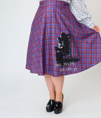 The Conjuring x Unique Vintage Plus Size Purple Plaid Vivien Swing Skirt