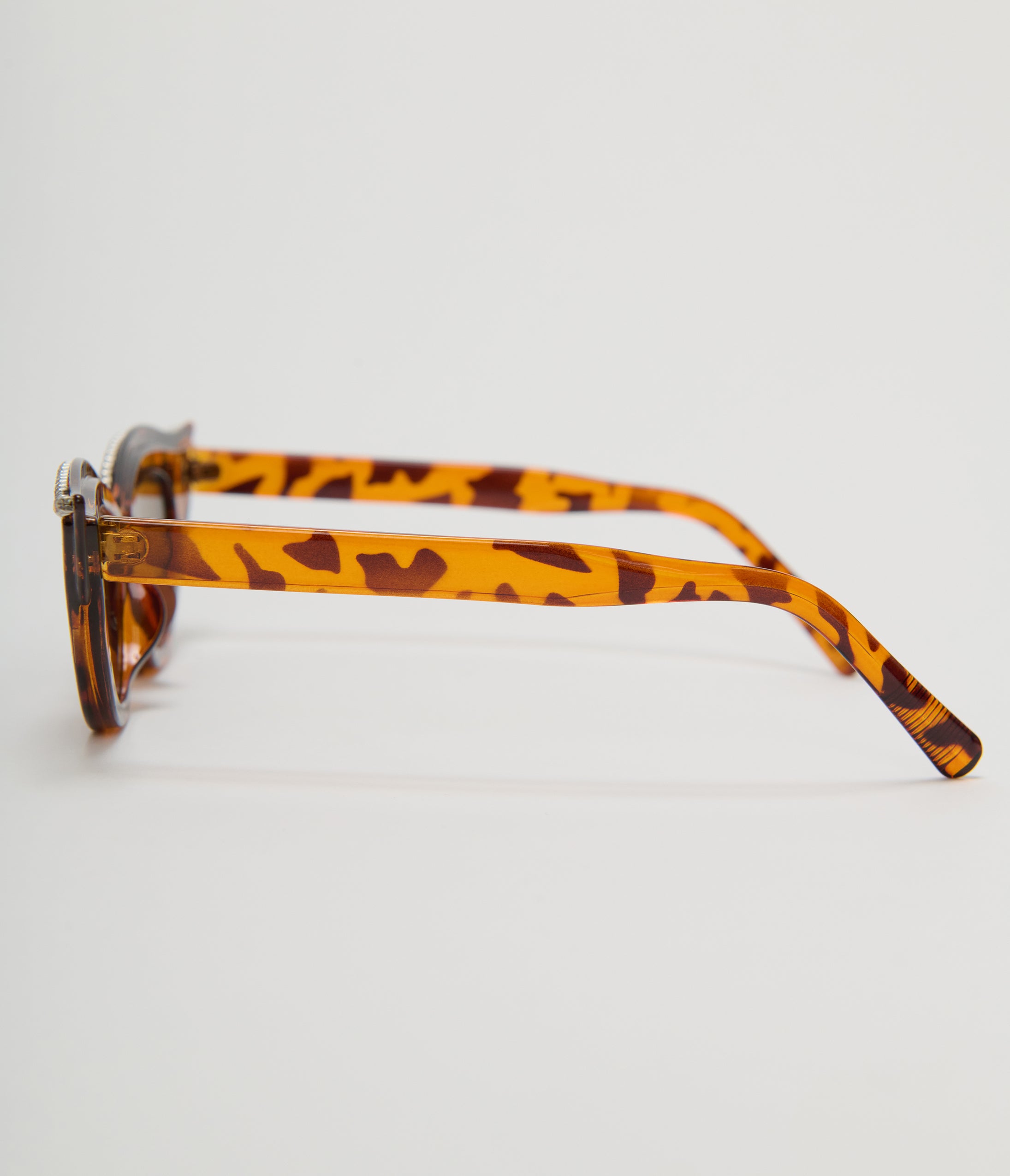 Unique Vintage Tortoise Rhinestone Cat Eye Sunglasses