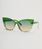 Unique Vintage Green Ombre Cat Eye Sunglasses
