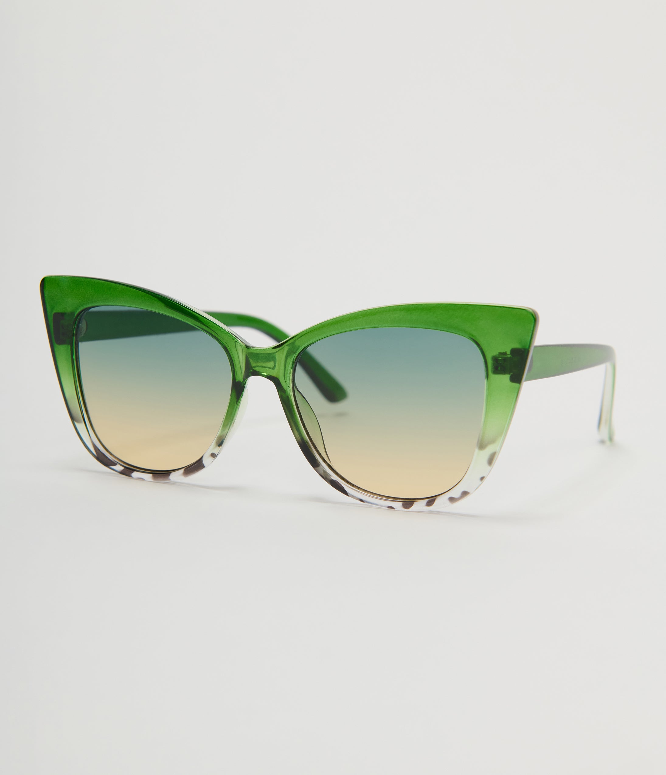 Unique Vintage Green Ombre Cat Eye Sunglasses