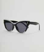 Unique Vintage Black & White Translucent Cat Eye Sunglasses