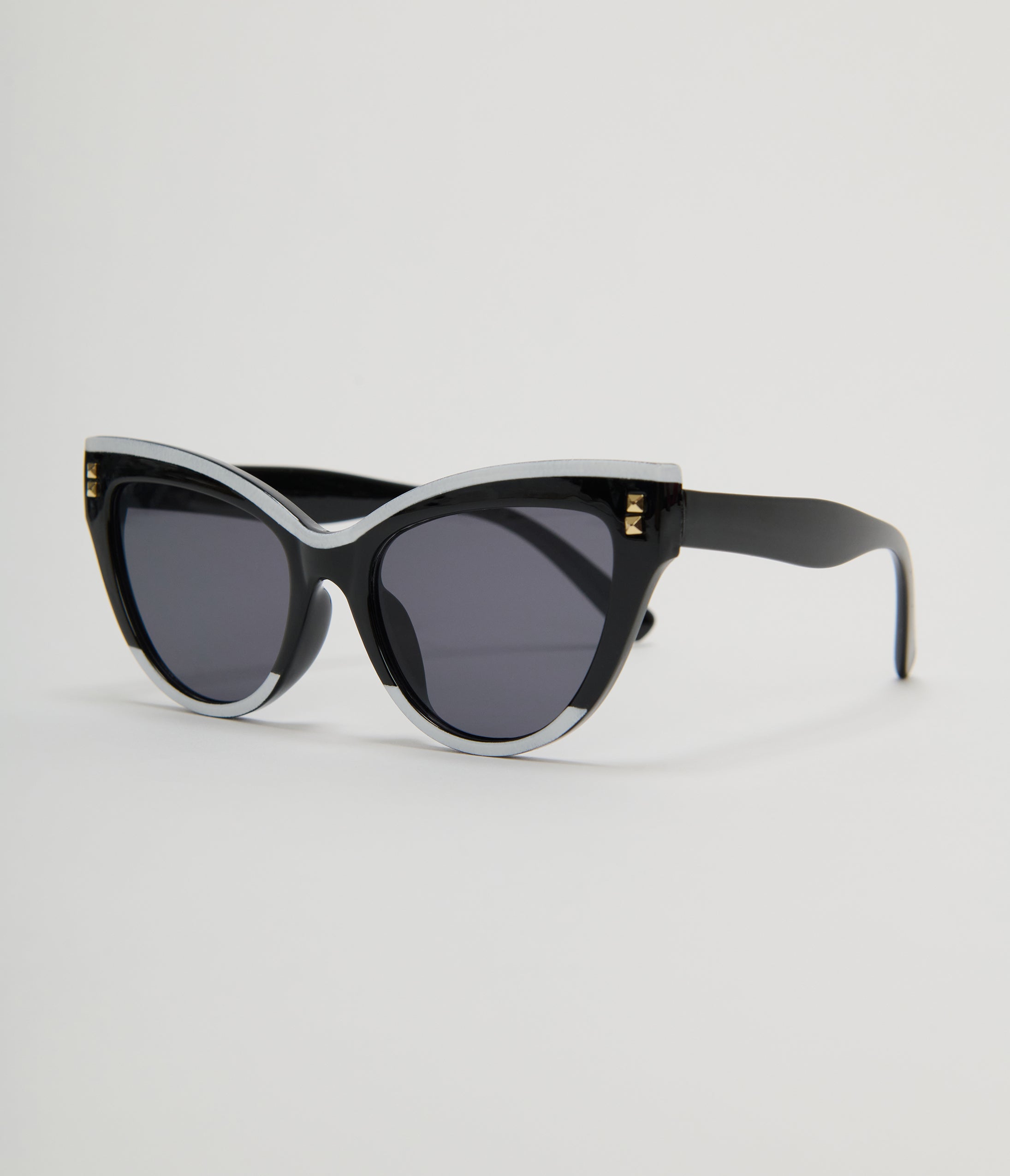 Unique Vintage Black & White Translucent Cat Eye Sunglasses