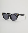 Unique Vintage Black & White Translucent Cat Eye Sunglasses