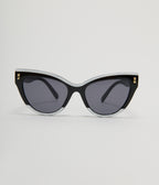 Unique Vintage Black & White Translucent Cat Eye Sunglasses