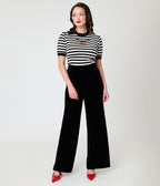 Smak Parlour Black Velvet Wide Leg Trousers