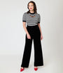 Smak Parlour Black Velvet Wide Leg Trousers