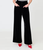 Smak Parlour Black Velvet Wide Leg Trousers