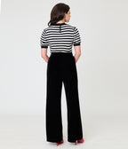 Smak Parlour Black Velvet Wide Leg Trousers
