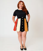 Smak Parlour Plus Size Candy Corn Stripe Corduroy Mini Skirt