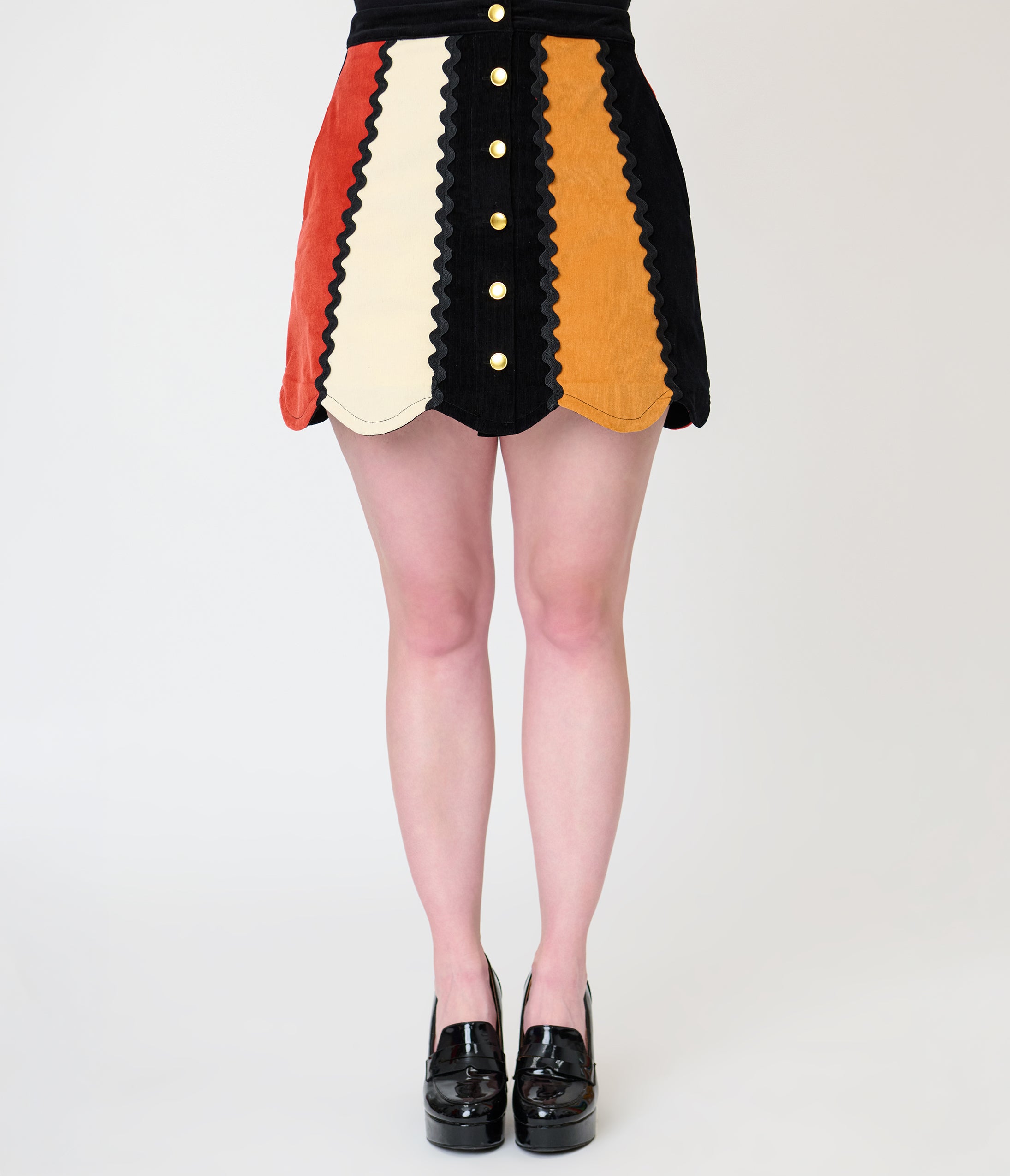 Smak Parlour Candy Corn Stripe Corduroy Mini Skirt