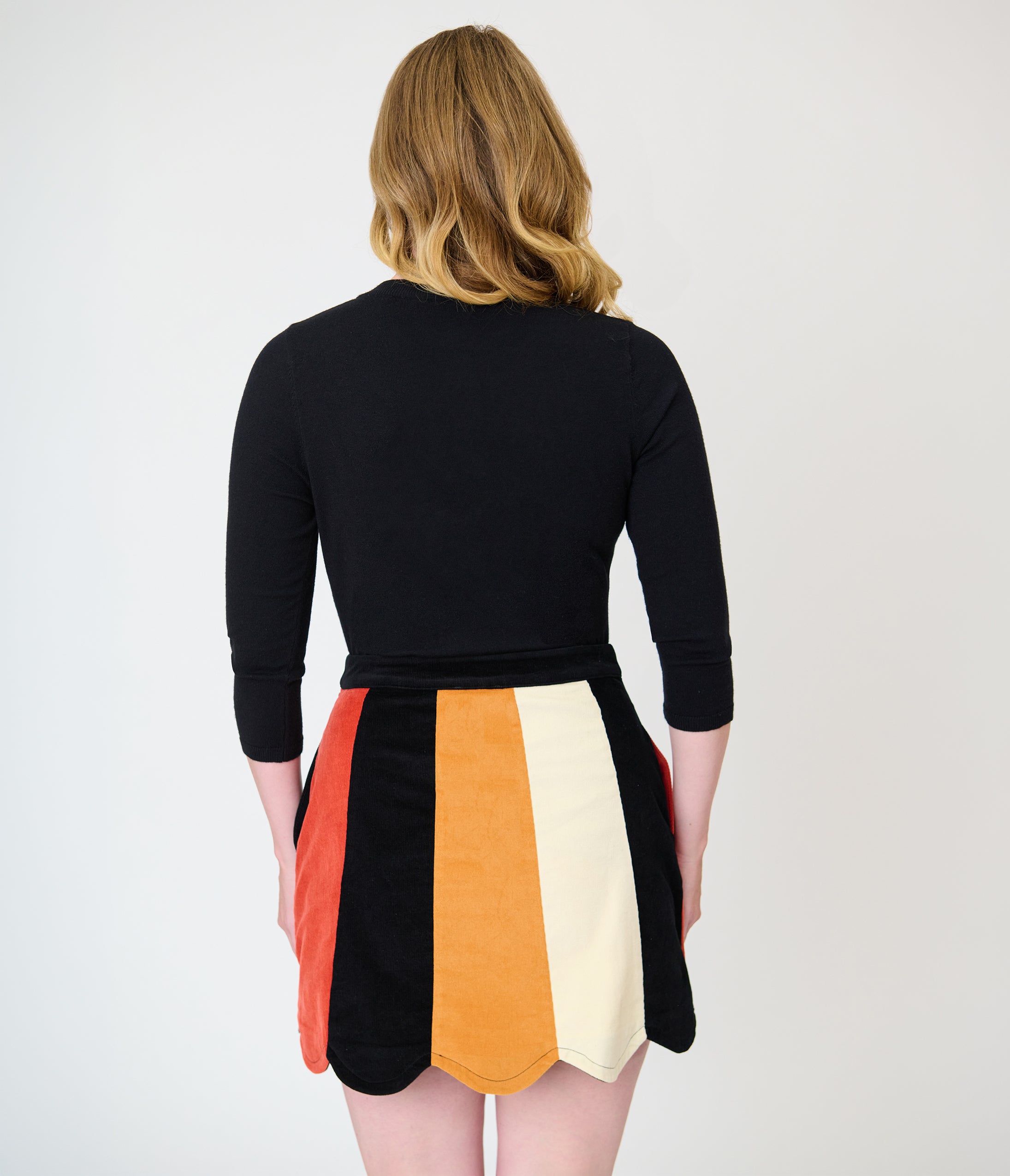 Smak Parlour Candy Corn Stripe Corduroy Mini Skirt