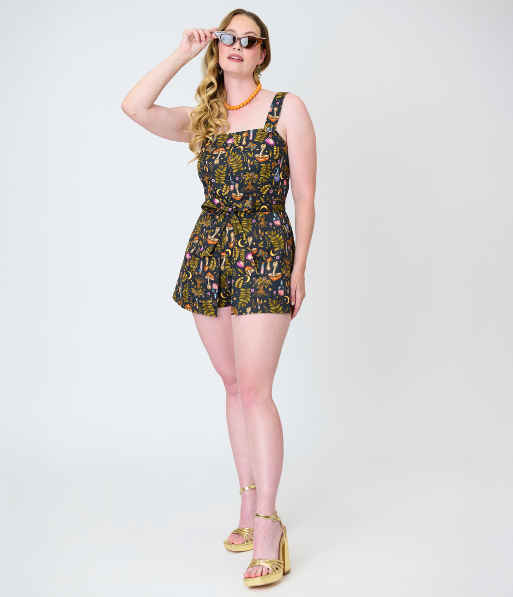 Smak Parlour Black Magic Potions Sweet & Sassy Skirted Cotton Romper