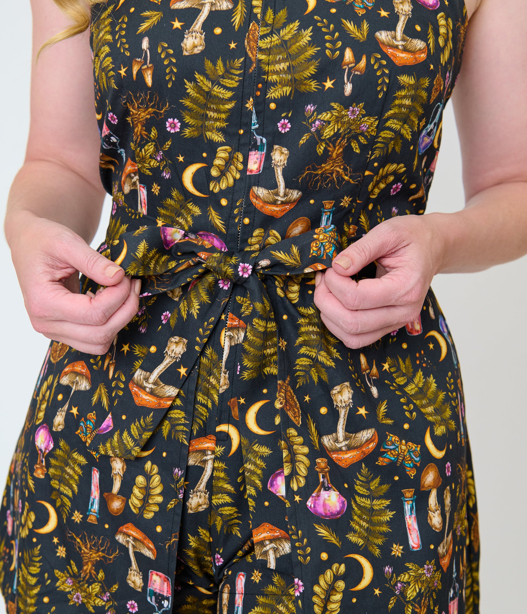 Smak Parlour Black Magic Potions Sweet & Sassy Skirted Cotton Romper