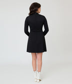 Smak Parlour Black Glow in the Dark Skeleton Mock Turtleneck Fit & Flare Lori Dress