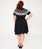 Smak Parlour Plus Size Black Witch Fair Isle Tammy Flare Dress