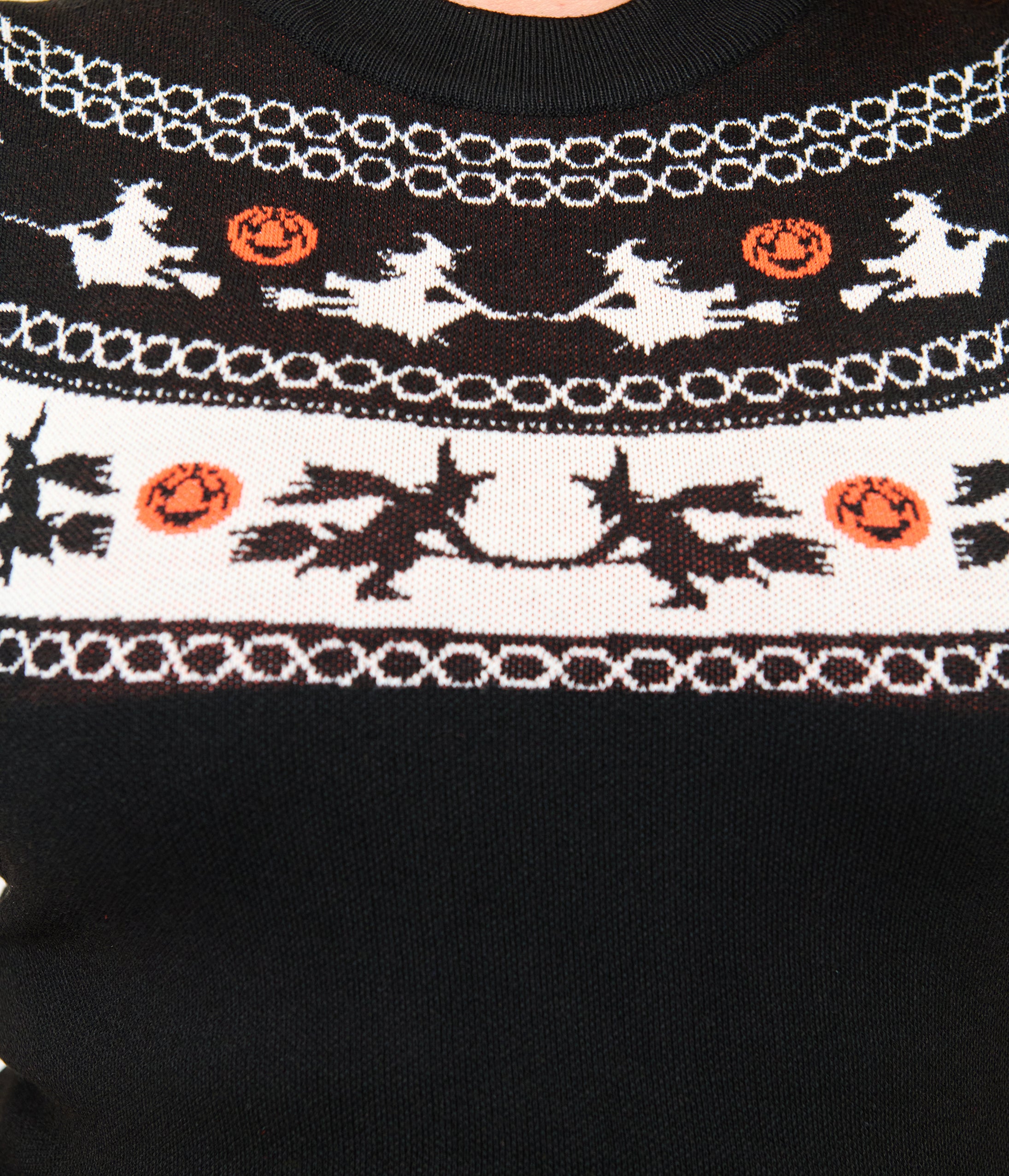 Smak Parlour Plus Size Black Witch Fair Isle Tammy Flare Dress