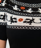 Smak Parlour Black Witch Fair Isle Tammy Flare Dress