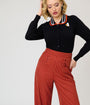 Unique Vintage Orange Pinstripe Sailor Ginger Pants