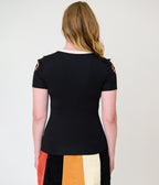 Unique Vintage Black Cat Detail Back to Basics Top